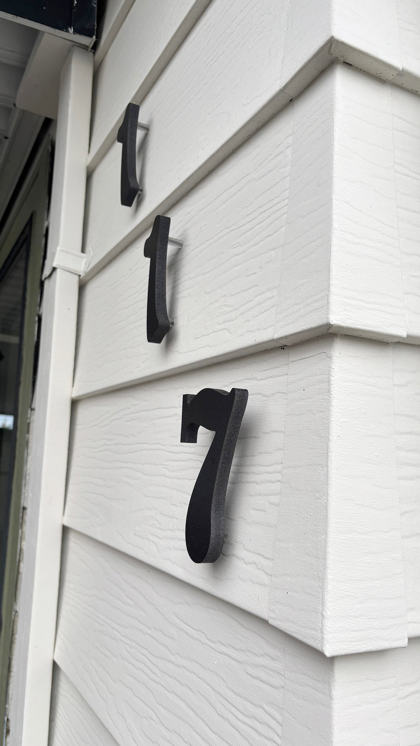 House numbers with custom font.