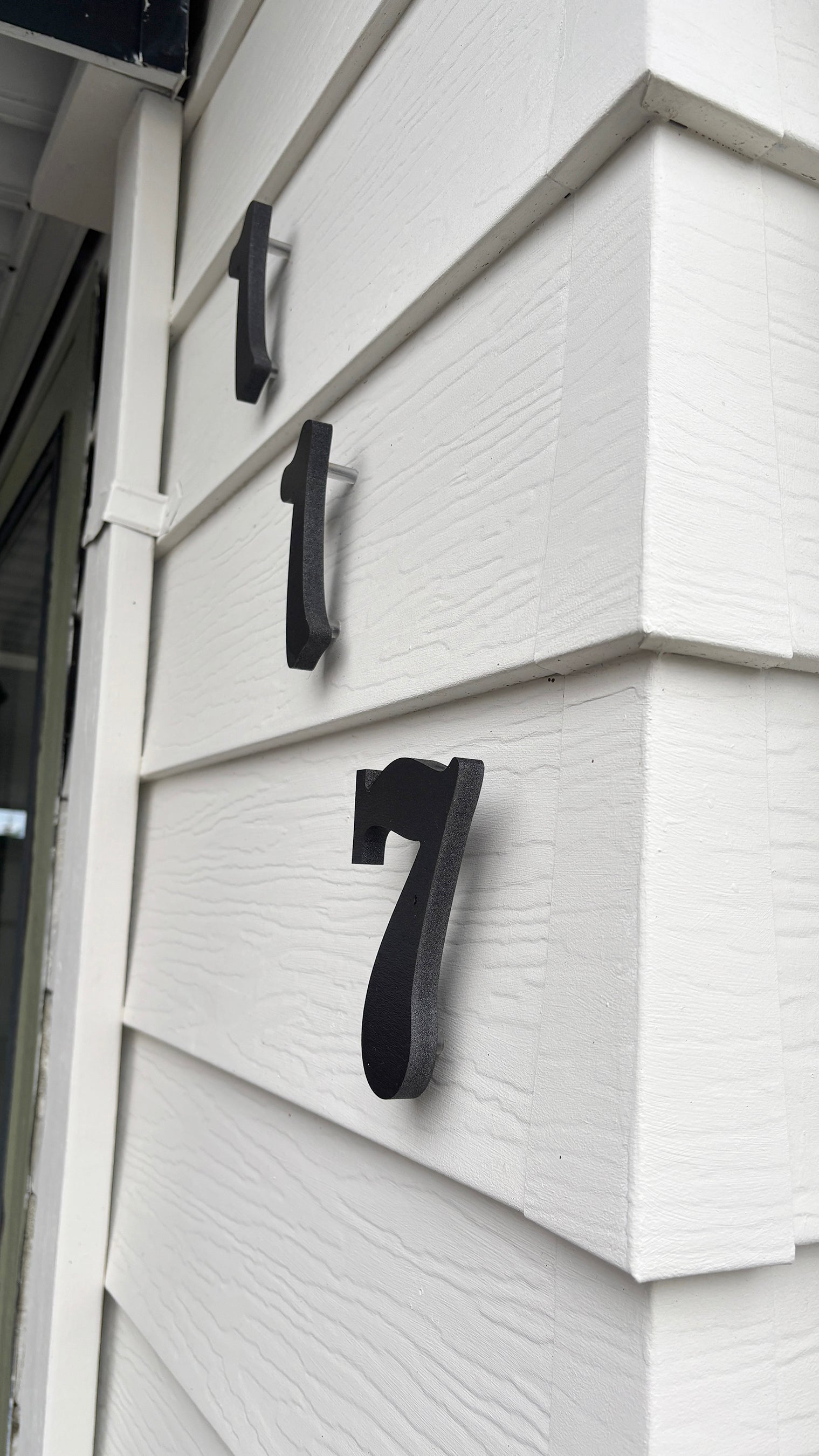 House numbers with custom font.