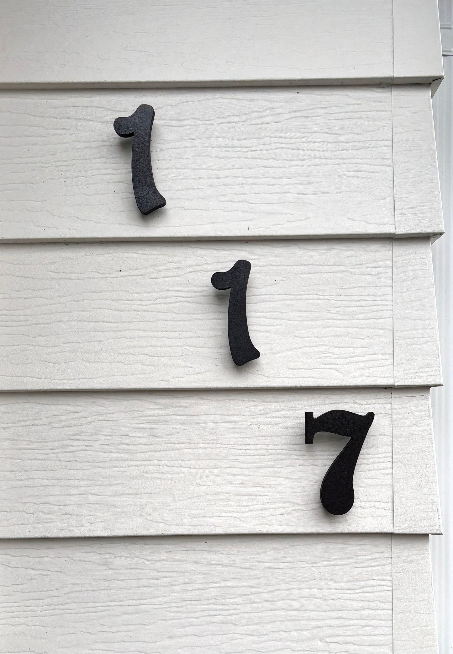 House numbers with custom font.