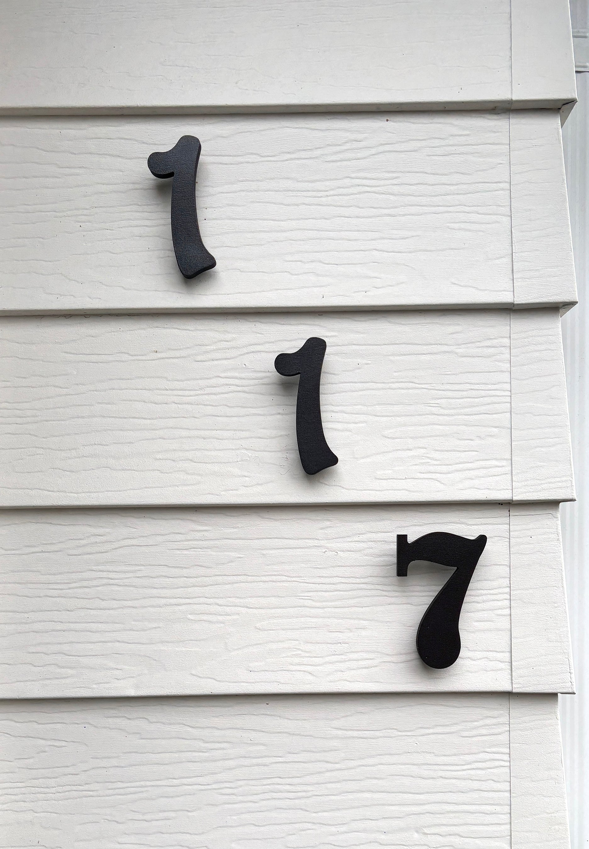 House numbers with custom font.