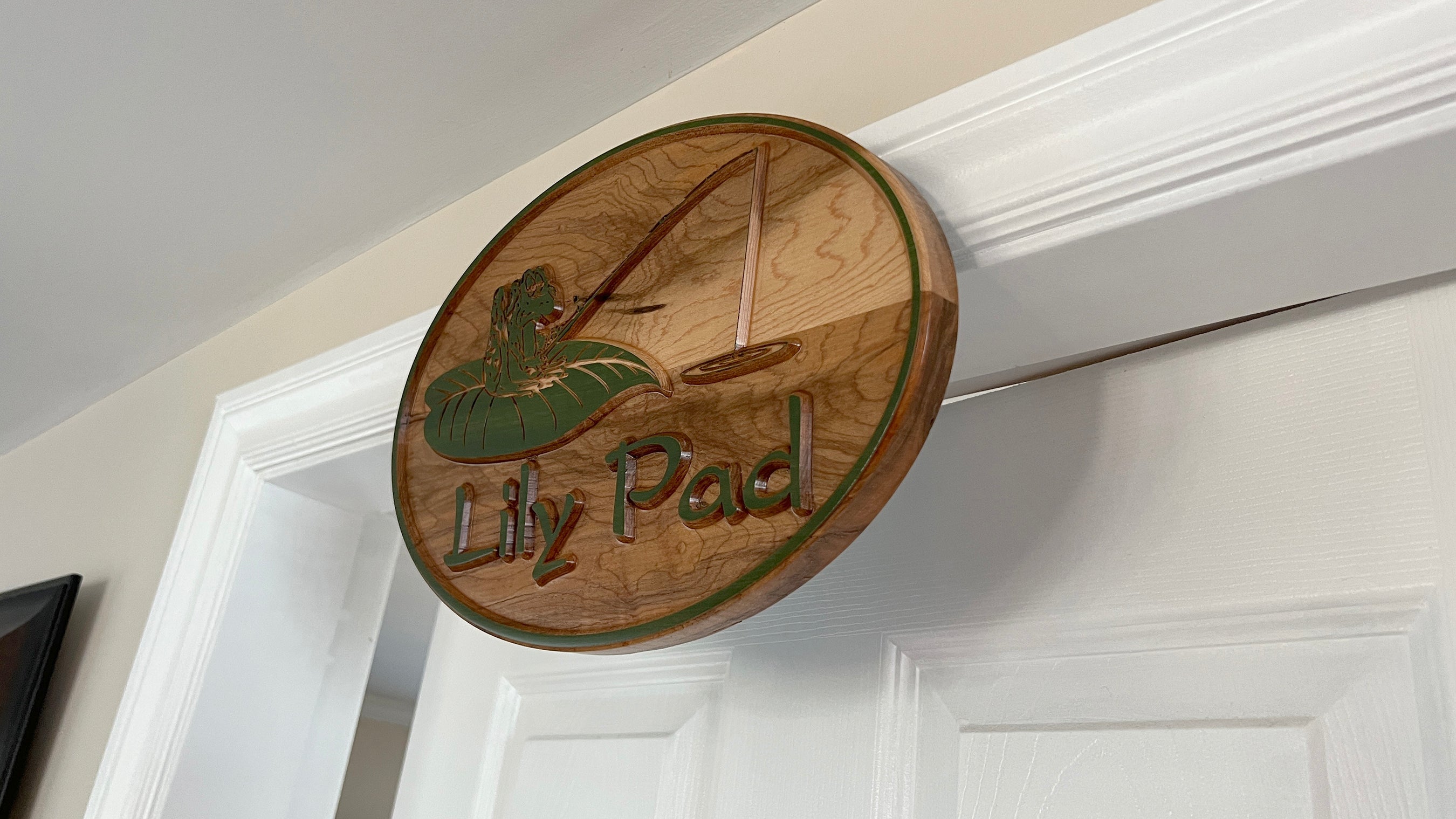 3D relief carved wooden plaque.