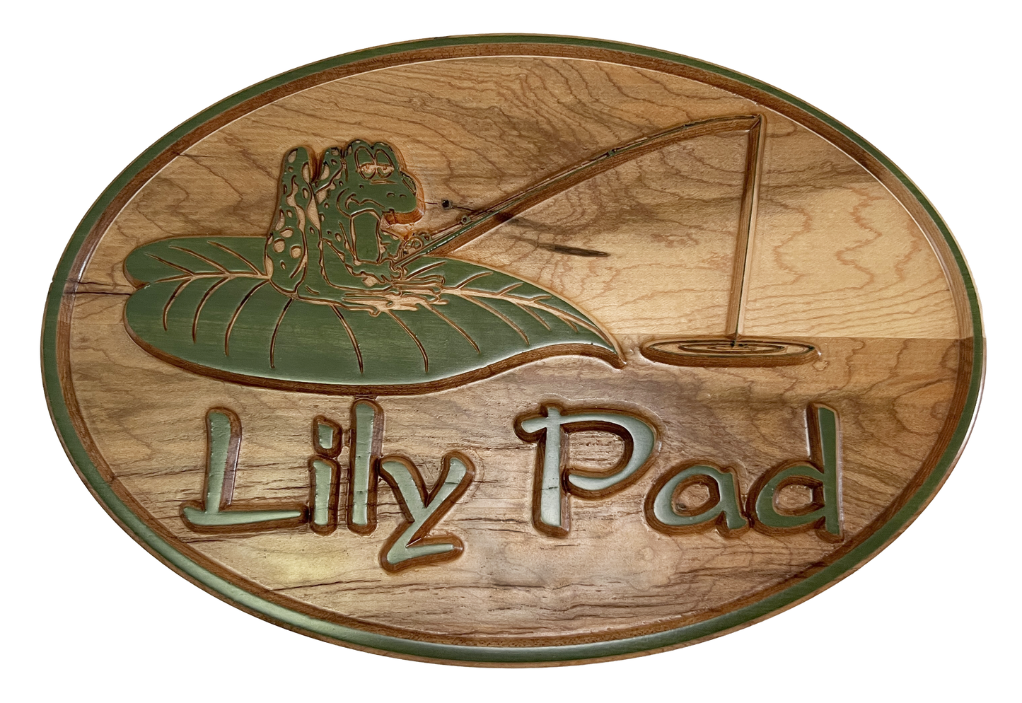 3D relief carved wooden plaque.