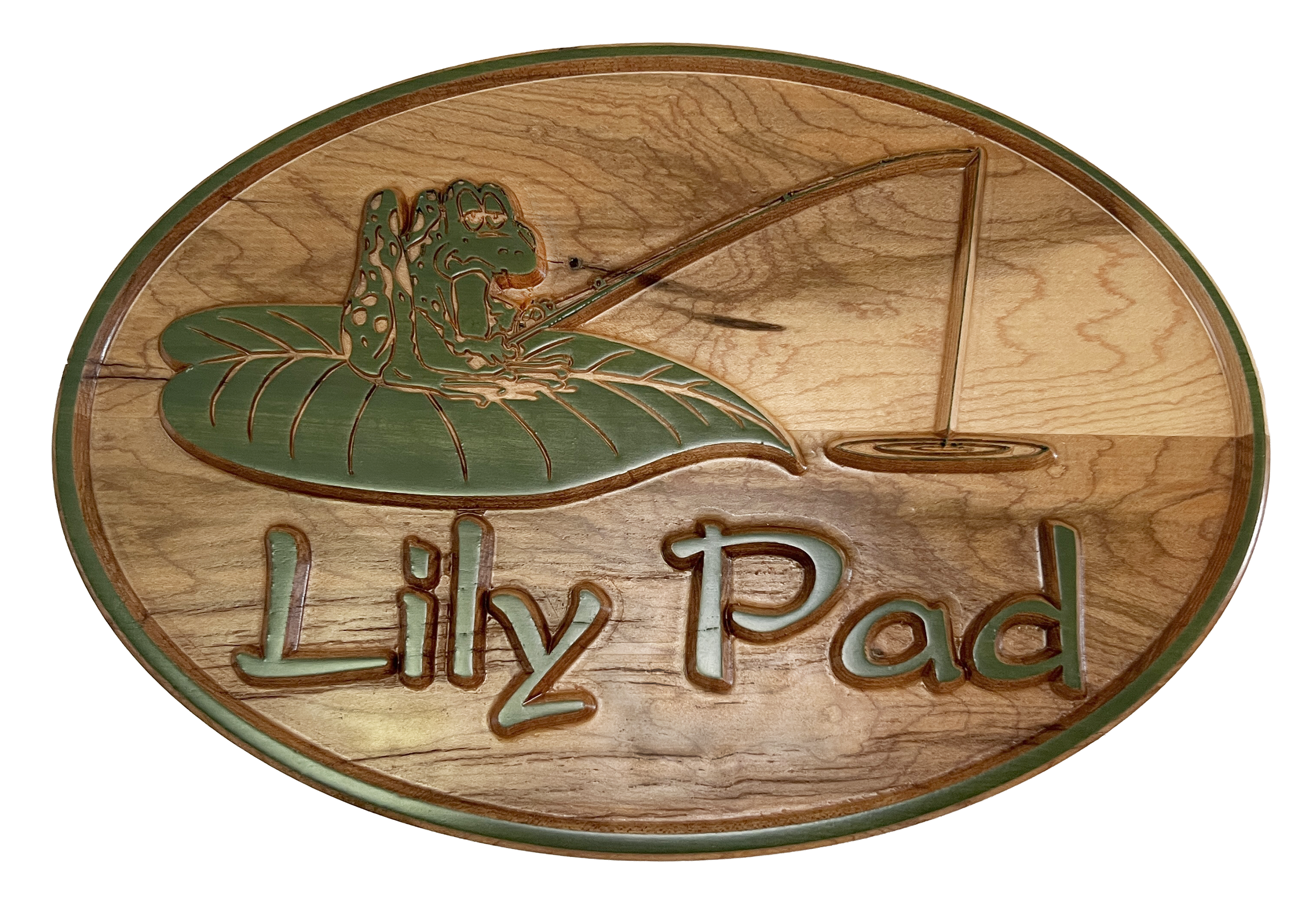 3D relief carved wooden plaque.